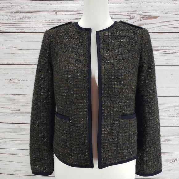 Talbots Women's Tweed Metallic Wool Alpaca Blend Blazer Jacket Size 2Petites - Picture 1 of 13